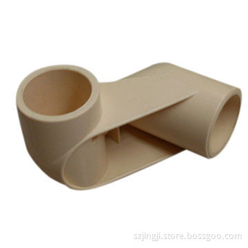 Elbow Plastic Pipe Fittings,Connecting without Bolt and Nut,Diameter is 28mm in Beige Color